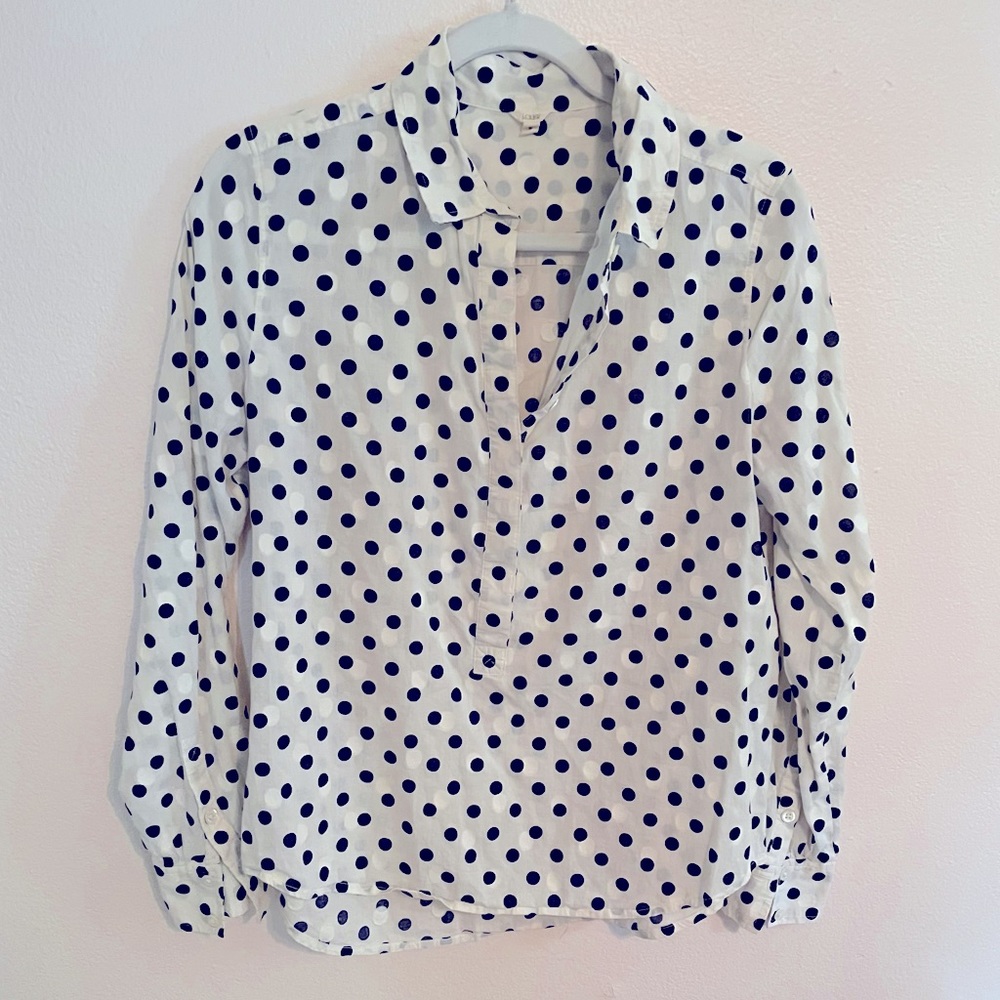 J. crew polka dot button down
